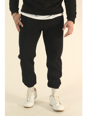 Eydamoon Erkek Kahve Kışlık 3iplik Içi Polarlı Yumuşak Dokulu Paça Lastikli Eşofman Altı