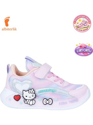 Albishoes Kız Çocuk Yazlık Yumuşak Hafif Rahat Taban Cırt Cırtlı Esnek Sneaker Çocuk Spor Ayakkabı