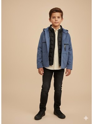 Gültekin Bebe Yavrucak Mevsimlik Ceketli 4 Lü Takım 5-8 YAŞ-2804793 - Mavi