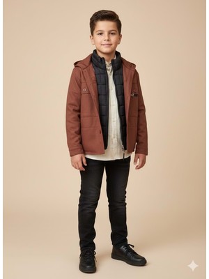 Gültekin Bebe Yavrucak Mevsimlik Ceketli 4 Lü Takım 5-8 YAŞ-2804793 - Toprak