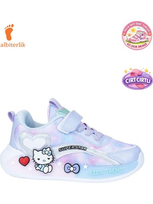Albishoes Kız Çocuk Yazlık Yumuşak Hafif Rahat Taban Cırt Cırtlı Esnek Sneaker Çocuk Spor Ayakkabı