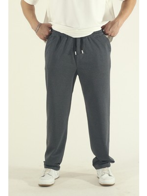 Eydamoon Erkek Koyu Füme Baggy Oversize Bol Paça Eşofman Altı