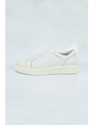 Aktaş Ayakkabı Erkek Beyaz Hakiki Deri Ortopedik Casual Ayakkabı