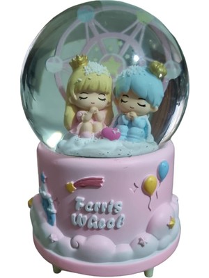 PremiumPort Işıklı Müzikli Dönme Dolap, Prens ve Prenses Püskürtme, Kar Küresi