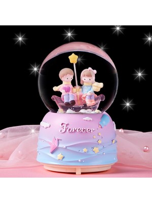 PremiumPort Büyük Boy Işıklı ve Müzikli Kar Küresi, Püskürtmeli Dekorasyon Hediye