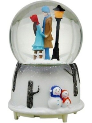 PremiumPort Aşk Temalı Orta Boy Işıklı Müzikli Kar Küresi, Sıcacık Hediye