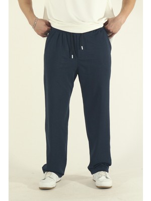 Eydamoon Erkek Mavi Baggy Oversize Bol Paça Eşofman Altı