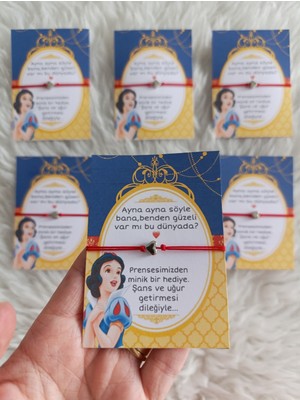 PremiumPort 6'lı Pamuk Prenses Konsept Doğum Günü Hediyelik Bileklik Seti