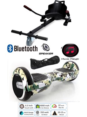Citymate Elektrikli Kaykay Scooter Hoverboard Akıllı Dengeli + Hover Kart + Çanta Full Paket