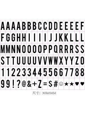 PremiumPort A4 Lightbox Uyumlu 96 Adet Siyah Harf Seti ile Özelleştirilmiş Tasarımlar