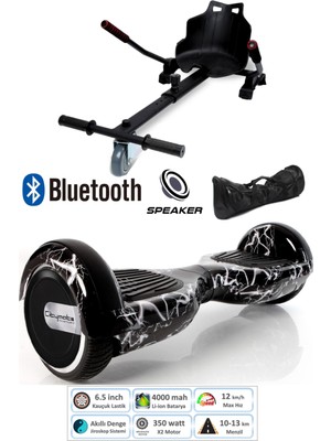 Citymate Elektrikli Kaykay Scooter Hoverboard Akıllı Dengeli + Hover Kart + Çanta Full Paket