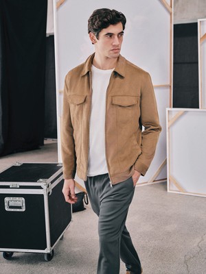 Lc Waikiki Yeni Sezon Slim Fit Gömlek Yaka Süet Erkek Ceket