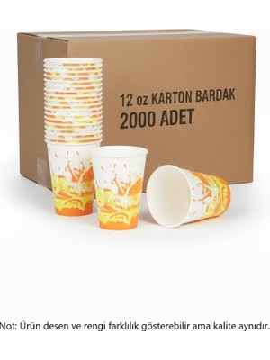 Bencup 12 Oz (350 Ml) Karton Bardak – 2000 Adet, Ekonomik Koli - Kahve ve Meşrubat Uyumlu, Sızdırmaz