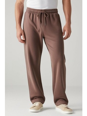 Eydamoon Erkek Kahverengi Baggy Oversize 3 Iplik Kışlık Arka Cepli (Puf Kumaş&pamuklu)