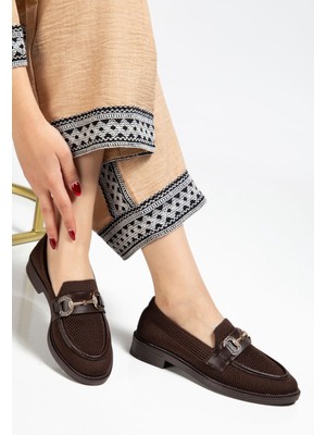 Anse Loafer Günlük Triko Tokalı Kadın Ayakkabısı