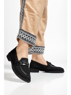 Anse Loafer Günlük Triko Tokalı Kadın Ayakkabısı