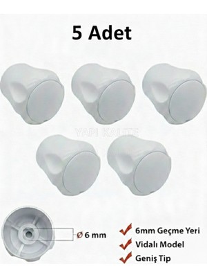 Yapı Kalite Radyatör Vanası Başlığı 5 Adet 6mm Vidalı Kapaklı Petek Vanası Başlığı