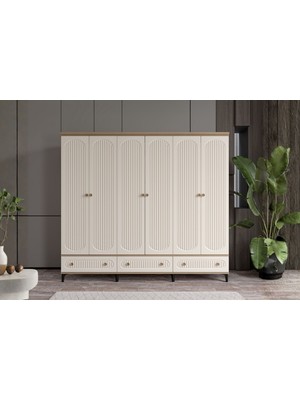 Doressa Cast Walnut 6 Kapılı Gardırop