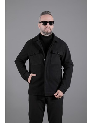 Ohepmoda Dikiş Detaylı Erkek Kaşe Kaban Mont