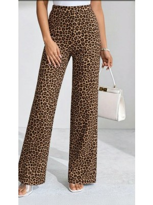 Eccey Butik Kadın Yüksek Bel Paçaya Doğru Geniş Dalgıç Pantolon