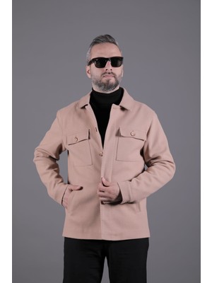Ohepmoda Dikiş Detaylı Erkek Kaşe Kaban Mont