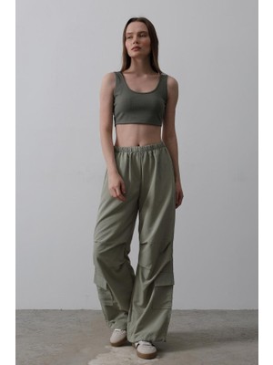 Eccey Butik Paraşüt Cargo Pantolon - Haki