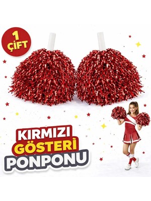 Alfa Life Marketing 1 Çift Kırmızı Okul Gösteri Ponponları