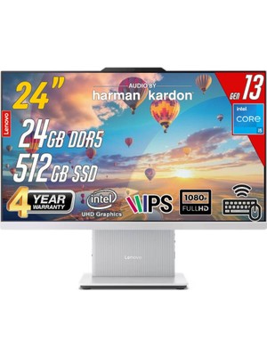 Lenovo Ideacentre 24IRH9 Intel Core I5-13420H 24GB 512GB 23.8 Fhd Freedos Beyaz All In One Bilgisayar