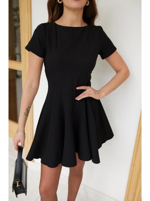 Eccey Butik Kadın Kısa Kollu Kiloş Ithal Krep Elbise