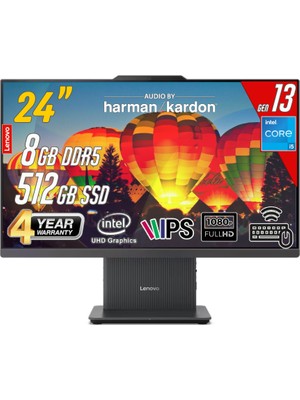 Lenovo Ideacentre 24IRH9 Intel Core I5-13420H 8gb 512GB 23.8 Fhd Freedos Siyah All In One Bilgisayar