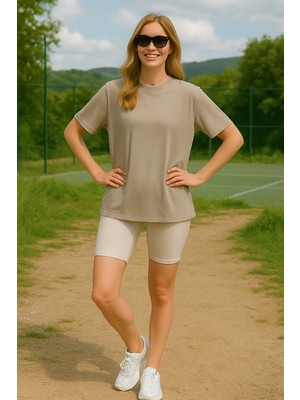 Eydamoon Kadın Regular Modal Kumaş Ütü Gerektirmeyen Ipeksi Yumuşacık Basic T-Shirt (Rahat Kalıp)