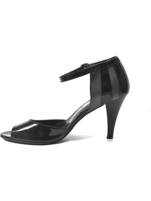 Onlo Ayakkabı 1201 Hakiki Deri Siyah Ince Topuklu Kadın Ayakkabı