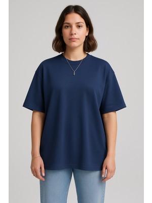 Eydamoon Kadın Basic Oversize Modal Kumaş T-Shirt Ipeksi Yumuşacık Canlı Renk Geniş Kalıp