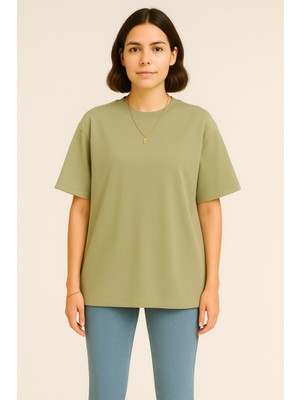 Eydamoon Kadın Basic Oversize Modal Kumaş T-Shirt Ipeksi Yumuşacık Canlı Renk Geniş Kalıp
