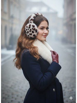 Trend Nexus Leopar Desenli Peluş Kulaklık