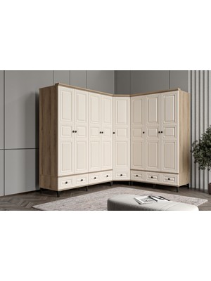 Doressa Merz Walnut Köşe Gardırop