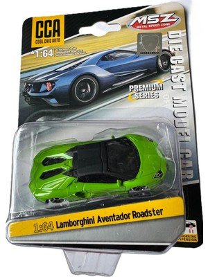 CCA Lamborghini Aventador Roadster Diecast Model Araba, 1:64 Ölçek, Yeşil, Çalışan Süspansiyon