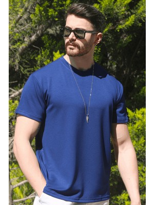 Eydamoon Erkek Beyaz Kışlık T-Shirt %100 Pamuk Modal Ipeksi Kumaş Bisiklet Yaka Nefes Alabilen Doku