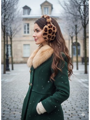 Trend Nexus Leopar Desenli Peluş Kulaklık