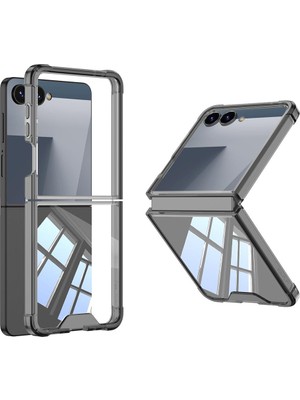 Ceponya Galaxy Z Flip 7 Kılıf Full Camlı Kıpta Kapak