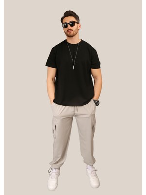 Eydamoon #yokgibi Baggy Kesim Kargo Cepli Paça Klipsli Kompak Spor Eşofman Altı