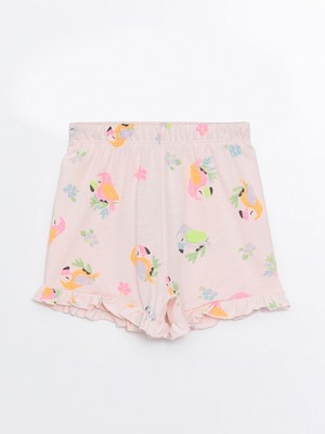 Lc Waikiki Yeni Sezon Beli Lastikli Baskılı Kız Bebek Şort