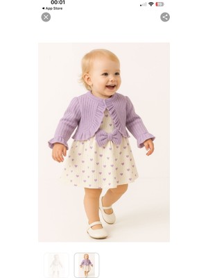 Mini Moda House Baskılı Bolero Detaylı Kız Bebe Elbise