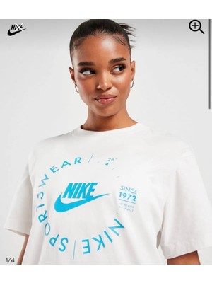 Nike Sportswear Gel-Sport Utility Printed Boyfriend Short-Sleeve Kırık Beyaz Kadın T-Shirt FD4235-030