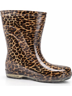 Fafatara Leopar Desenli Su Geçirmez Yağmur ve Bahçe Çizmesi – Kaymaz Tabanlı Günlük Kullanım Botu