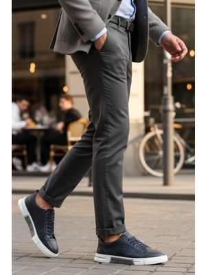 Enoch Hakiki Deri Arma Detaylı Günlük Erkek Sneaker Comfort Taban