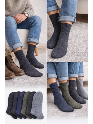 Reflect Your Style 5 Adet Erkek Kışlık Desenli Yün Çorap Koyu Tonlar Asorti 40-44 Numara Uyumlu