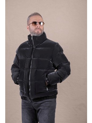 Ohepmoda Dik Yaka Nova Soft Kumaş Erkek Şişme Mont