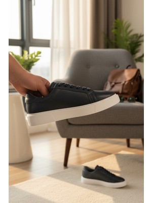 Enoch Hakiki Deri Minimalist Günlük Erkek Sneaker Comfort Taban