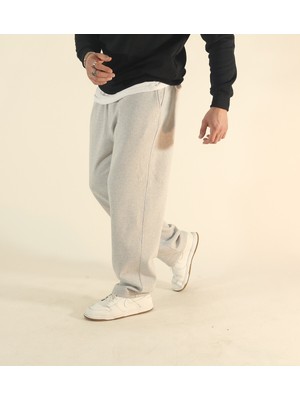 Eydamoon Erkek Gri Baggy Içi Polarlı Kışlık Bol Paça Eşofman Altı